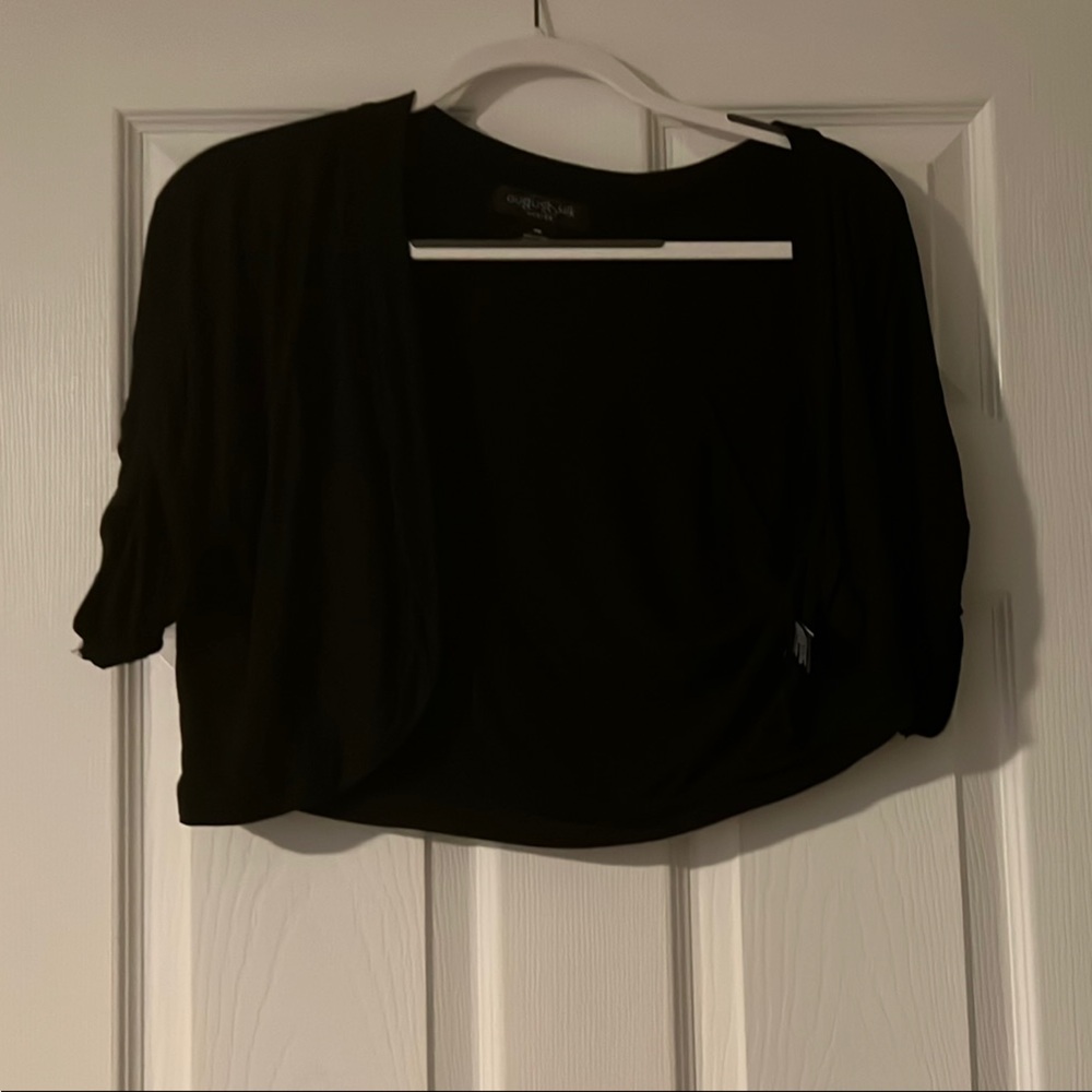 August Silk Black Shrug Set